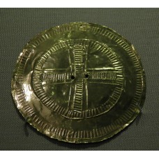 Gold disc, pre-Christian cross, solar cross